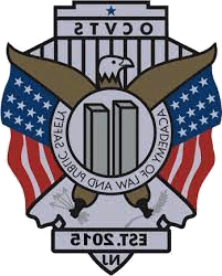 OCVTS Academy of Law and Public Safety eagle and flag logo