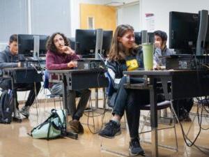 students sitting in c;assroom