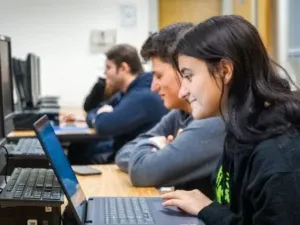 students on computers